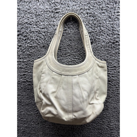 Coach‎ Womens White Leather Ergo 12240 Pleated Satchel Tote Bag Size Small - Picture 1 of 10